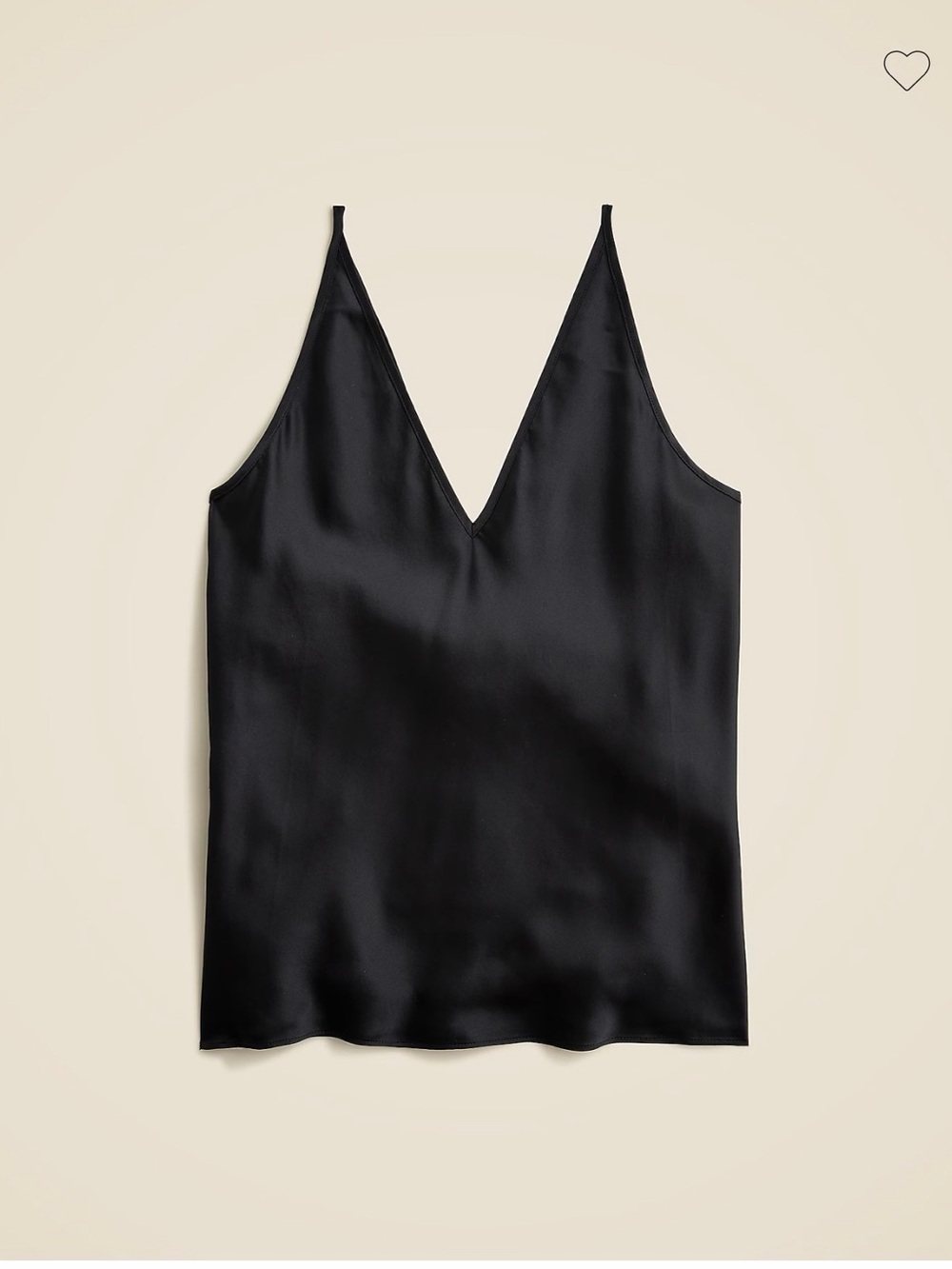 J. Crew Black Satin V-Neck Camisole